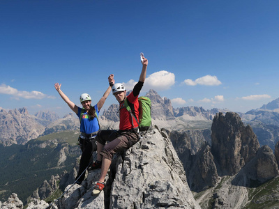 Klettern Dolomiten Cadini Drei Zinnen mit Bergführer