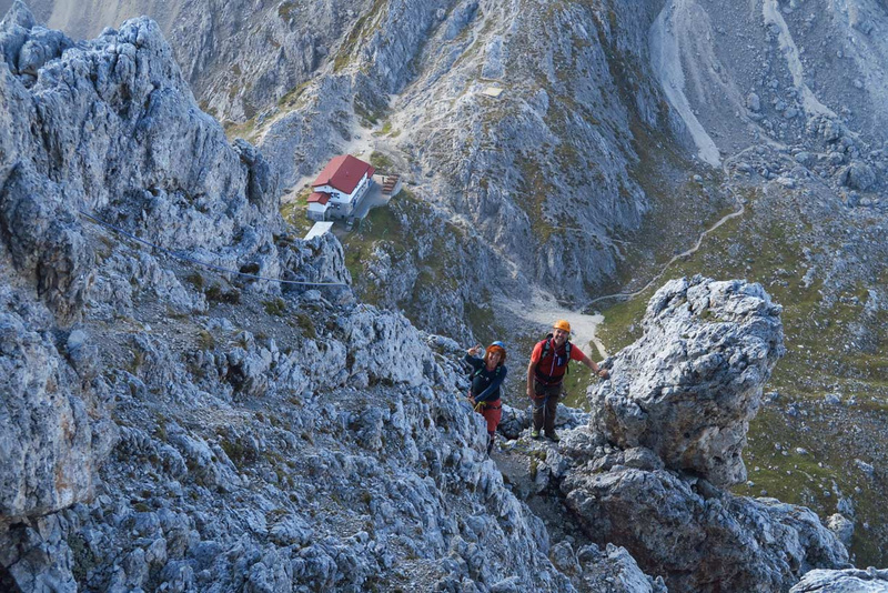 Klettern Dolomiten Cadini Drei Zinnen mit Bergführer