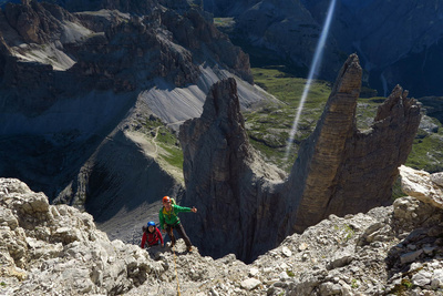 Klettern Dolomiten Cadini Drei Zinnen mit Bergführer