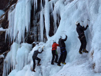 Eis Fall Klettern